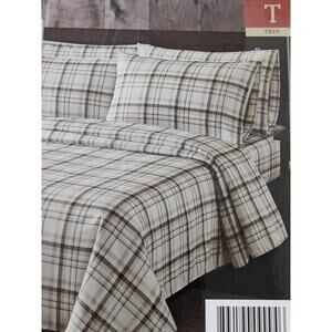 Mossy Oak 4 PIECE Twin Sheets Set Plaid Check New Bed Bedding Classic Tan Beige